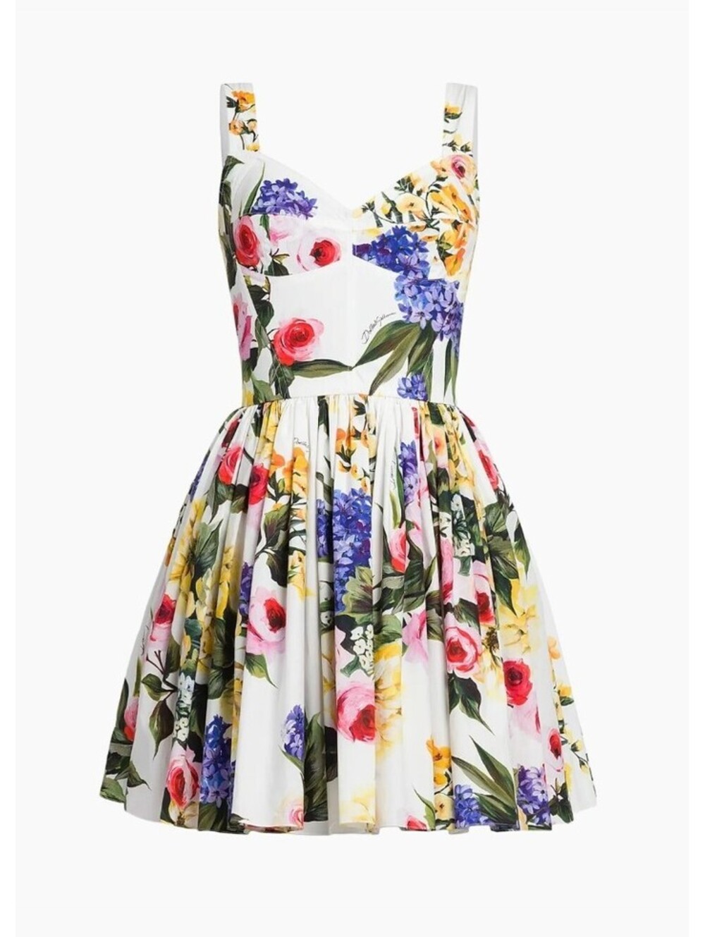 Dolce & Gabbana Floral Poplin Bustier Minidress
